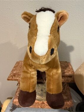 BAB Plush Brown Pony Stuffed Animal with White Blaze